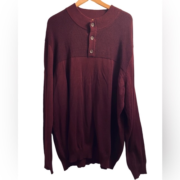 Columbia NWT Casual Knit Button Up Henley Men’s XXL Maroon Sweater - Picture 6 of 12